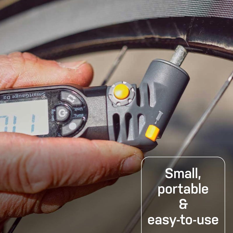 Topeak SmartGauge D2 Digital Tire Pressure Gauge â€“ Presta/Schrader Compatible, 250 Psi/17 Bar, Precision Air Pressure Reader with LCD Display for Bikes, Motorcycles & Sports Equipment - Image 1